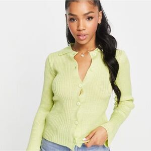 ASOS‎ DESIGN sweater with collar in green Women's size 2